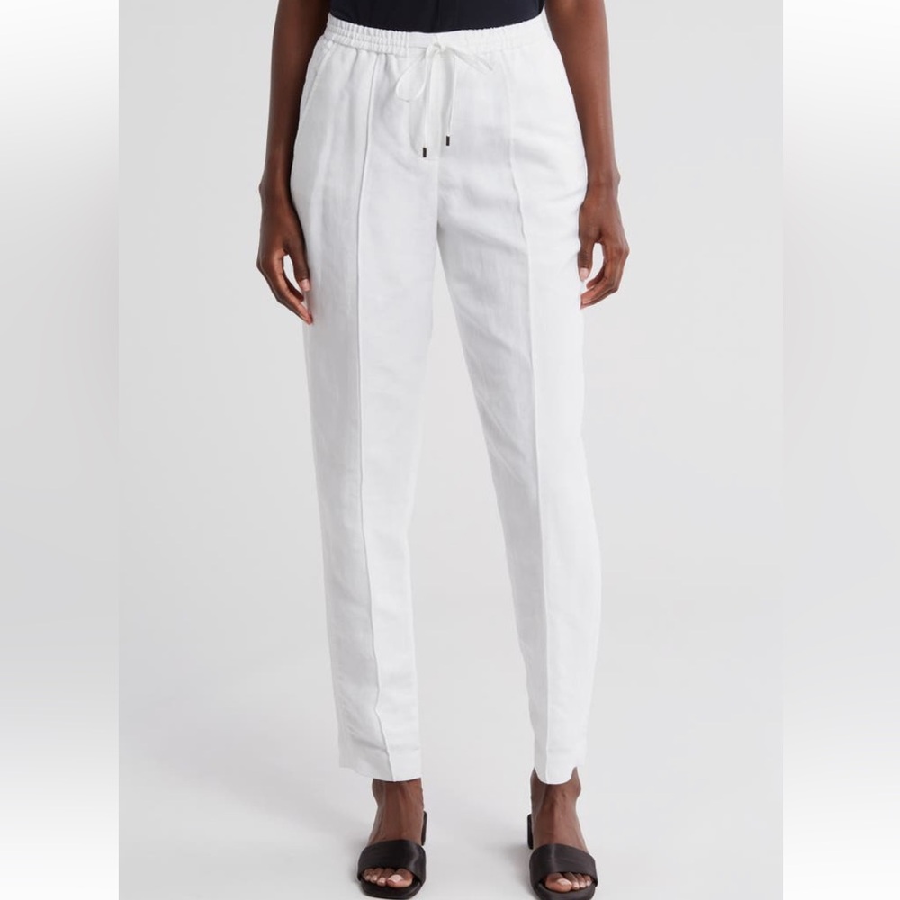 NWT Calvin Klein Linen Blend Drawstring Pants 14